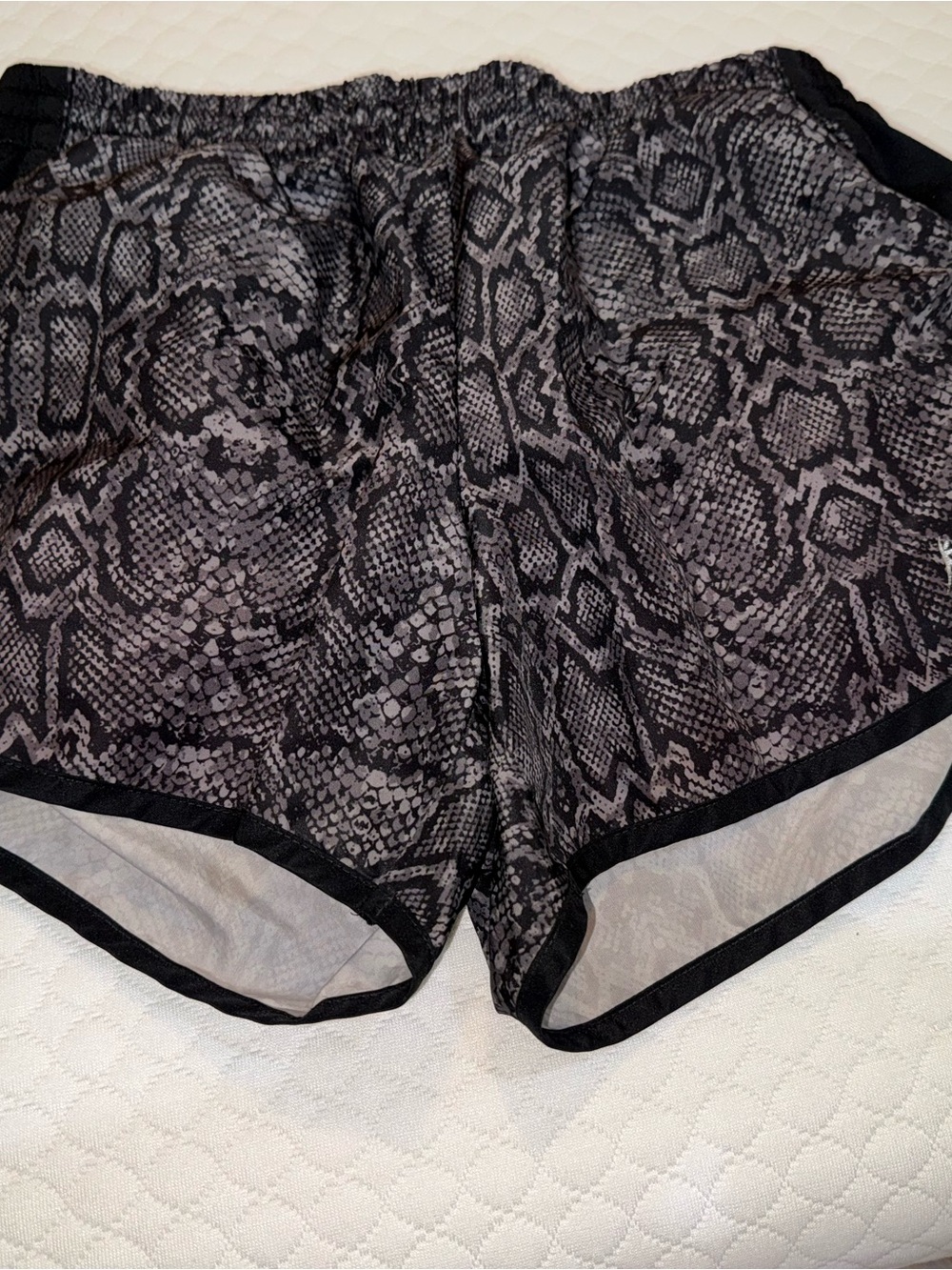 Danskin Black and Gray Snake Print Athletic Shorts